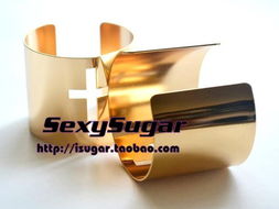 歐美風尚 HipHop金屬鏤空十字架寬手鐲，引領個性飾品潮流